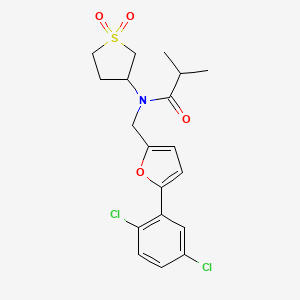 molecular formula C19H21Cl2NO4S B12219752 N-{[5-(2,5-dichlorophenyl)furan-2-yl]methyl}-N-(1,1-dioxidotetrahydrothiophen-3-yl)-2-methylpropanamide 