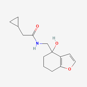 2-cyclopropyl-N-[(4-hydroxy-4,5,6,7-tetrahydro-1-benzofuran-4-yl)methyl]acetamide