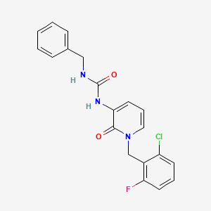 molecular formula C20H17ClFN3O2 B1221976 1-[1-[(2-Chloro-6-fluorophenyl)methyl]-2-oxo-3-pyridinyl]-3-(phenylmethyl)urea 