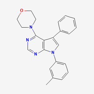 molecular formula C23H22N4O B1221977 4-[7-(3-Methylphenyl)-5-phenyl-4-pyrrolo[2,3-d]pyrimidinyl]morpholine 