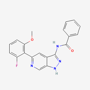 molecular formula C20H15FN4O2 B12219773 N-(5-(2-Fluoro-6-methoxyphenyl)-1H-pyrazolo[3,4-c]pyridin-3-yl)benzamide 