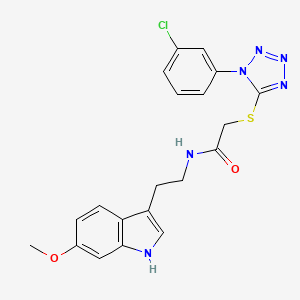 molecular formula C20H19ClN6O2S B12219777 2-{[1-(3-chlorophenyl)-1H-tetrazol-5-yl]sulfanyl}-N-[2-(6-methoxy-1H-indol-3-yl)ethyl]acetamide 