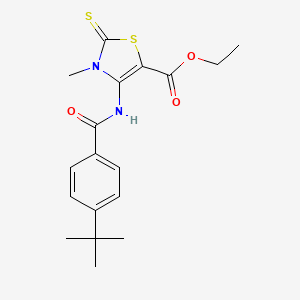 molecular formula C18H22N2O3S2 B1221978 4-[[(4-Tert-butylphenyl)-oxomethyl]amino]-3-methyl-2-sulfanylidene-5-thiazolecarboxylic acid ethyl ester 