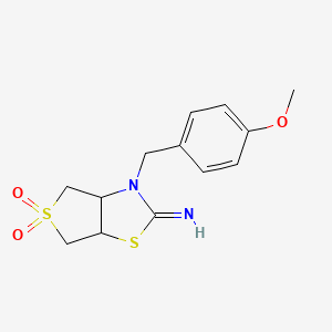 molecular formula C13H16N2O3S2 B12219785 3-(4-methoxybenzyl)tetrahydrothieno[3,4-d][1,3]thiazol-2(3H)-imine 5,5-dioxide 