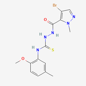 molecular formula C14H16BrN5O2S B1221980 1-[[(4-溴-2-甲基-3-吡唑基)-氧亚甲基]氨基]-3-(2-甲氧基-5-甲基苯基)硫脲 
