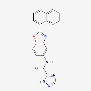 molecular formula C20H13N5O2 B1221981 N-[2-(1-naphthalenyl)-1,3-benzoxazol-5-yl]-1H-1,2,4-triazole-5-carboxamide 