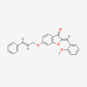 (2Z)-2-(2-methoxybenzylidene)-6-{[(2E)-3-phenylprop-2-en-1-yl]oxy}-1-benzofuran-3(2H)-one