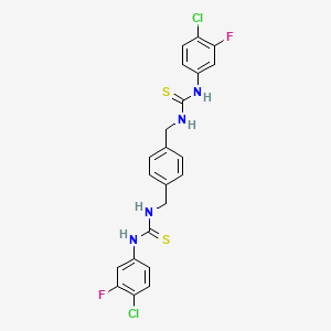 molecular formula C22H18Cl2F2N4S2 B1221984 1-[[4-[[[(4-氯-3-氟苯胺)-亚磺酰亚甲基]氨基]甲基]苯基]甲基]-3-(4-氯-3-氟苯基)硫脲 