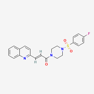 molecular formula C22H20FN3O3S B1221985 (E)-1-[4-(4-氟苯基磺酰基哌嗪-1-基)-3-喹啉-2-基丙-2-烯-1-酮 