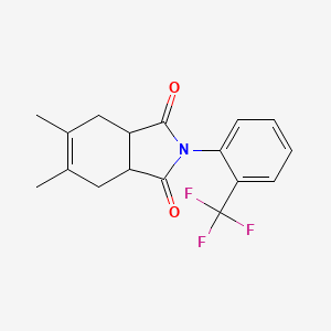 molecular formula C17H16F3NO2 B12219855 5,6-dimethyl-2-[2-(trifluoromethyl)phenyl]-2,3,3a,4,7,7a-hexahydro-1H-isoindole-1,3-dione 