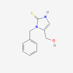 molecular formula C11H12N2OS B1221992 (1-苄基-2-硫烷基-1h-咪唑-5-基)甲醇 CAS No. 98412-23-8