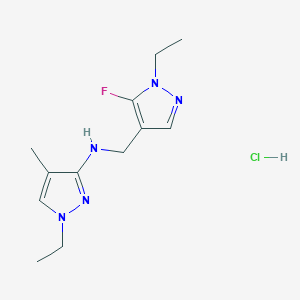 1-ethyl-N-[(1-ethyl-5-fluoropyrazol-4-yl)methyl]-4-methylpyrazol-3-amine;hydrochloride