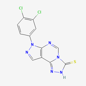 3-(3,4-Dichlorophenyl)-6-hydropyrazolo[5,4-d]1,2,4-triazolo[4,3-e]pyrimidine-7-thiol