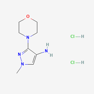 molecular formula C8H16Cl2N4O B12219959 1-methyl-3-morpholin-4-yl-1H-pyrazol-4-amine 