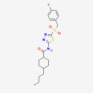 4-butyl-N-{5-[(4-fluorobenzyl)sulfonyl]-1,3,4-thiadiazol-2-yl}cyclohexanecarboxamide