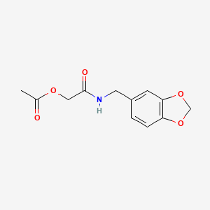 molecular formula C12H13NO5 B1221999 Acetic acid [2-(1,3-benzodioxol-5-ylmethylamino)-2-oxoethyl] ester 