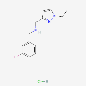 molecular formula C13H17ClFN3 B12219990 1-(1-ethyl-1H-pyrazol-3-yl)-N-(3-fluorobenzyl)methanamine 