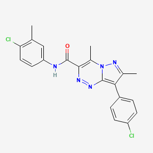 molecular formula C21H17Cl2N5O B12219998 N-(4-chloro-3-methylphenyl)-8-(4-chlorophenyl)-4,7-dimethylpyrazolo[5,1-c][1,2,4]triazine-3-carboxamide 