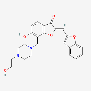 molecular formula C24H24N2O5 B12220000 (2Z)-2-(1-benzofuran-2-ylmethylidene)-6-hydroxy-7-{[4-(2-hydroxyethyl)piperazin-1-yl]methyl}-1-benzofuran-3(2H)-one 