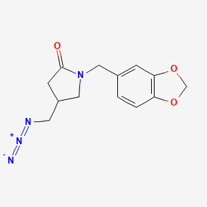 molecular formula C13H14N4O3 B12220002 4-(azidomethyl)-1-[(2H-1,3-benzodioxol-5-yl)methyl]pyrrolidin-2-one 