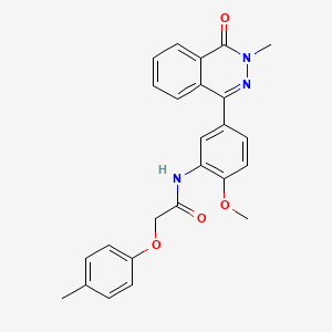 molecular formula C25H23N3O4 B1222001 N-[2-甲氧基-5-(3-甲基-4-氧代-1-酞嗪基)苯基]-2-(4-甲基苯氧基)乙酰胺 
