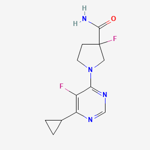 1-(6-Cyclopropyl-5-fluoropyrimidin-4-yl)-3-fluoropyrrolidine-3-carboxamide