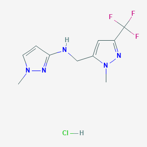 1-methyl-N-[[2-methyl-5-(trifluoromethyl)pyrazol-3-yl]methyl]pyrazol-3-amine;hydrochloride