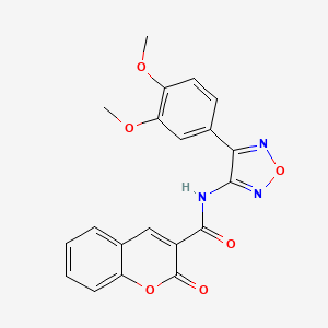 molecular formula C20H15N3O6 B12220028 N-[4-(3,4-dimethoxyphenyl)-1,2,5-oxadiazol-3-yl]-2-oxo-2H-chromene-3-carboxamide 