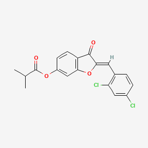 (2Z)-2-(2,4-dichlorobenzylidene)-3-oxo-2,3-dihydro-1-benzofuran-6-yl 2-methylpropanoate