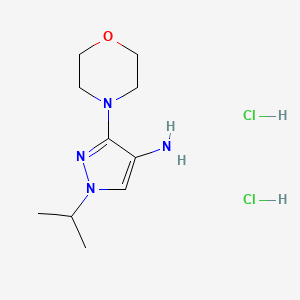 molecular formula C10H20Cl2N4O B12220040 1-isopropyl-3-morpholin-4-yl-1H-pyrazol-4-amine 