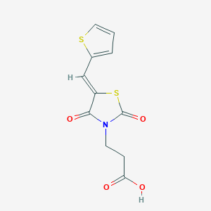 molecular formula C11H9NO4S2 B12220050 3-[2,4-Dioxo-5-(2-thienylmethylene)-1,3-thiazolidin-3-yl]propanoic acid 