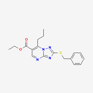 molecular formula C18H20N4O2S B12220091 Ethyl 2-(benzylsulfanyl)-7-propyl[1,2,4]triazolo[1,5-a]pyrimidine-6-carboxylate 