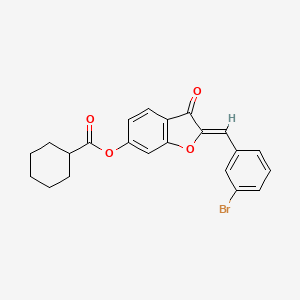 molecular formula C22H19BrO4 B12220092 (2Z)-2-(3-bromobenzylidene)-3-oxo-2,3-dihydro-1-benzofuran-6-yl cyclohexanecarboxylate 