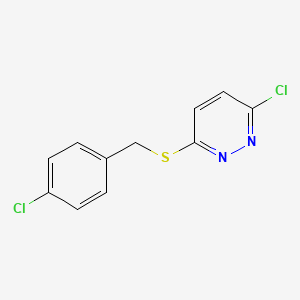 molecular formula C11H8Cl2N2S B12220112 3-Chloro-6-[(4-chlorobenzyl)sulfanyl]pyridazine 