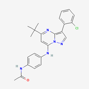 molecular formula C24H24ClN5O B12220118 N-(4-{[5-tert-butyl-3-(2-chlorophenyl)pyrazolo[1,5-a]pyrimidin-7-yl]amino}phenyl)acetamide 