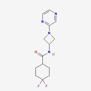 molecular formula C14H18F2N4O B12220129 4,4-difluoro-N-[1-(pyrazin-2-yl)azetidin-3-yl]cyclohexane-1-carboxamide 