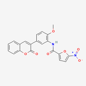 molecular formula C21H14N2O7 B1222015 N-[2-甲氧基-5-(2-氧代-1-苯并吡喃-3-基)苯基]-5-硝基-2-呋喃甲酰胺 
