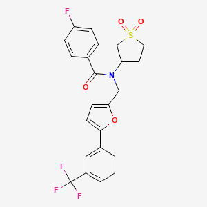 molecular formula C23H19F4NO4S B12220151 N-(1,1-dioxidotetrahydrothiophen-3-yl)-4-fluoro-N-({5-[3-(trifluoromethyl)phenyl]furan-2-yl}methyl)benzamide 