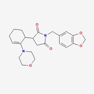 1-(1,3-Benzodioxol-5-ylmethyl)-3-[2-(morpholin-4-yl)cyclohex-2-en-1-yl]pyrrolidine-2,5-dione