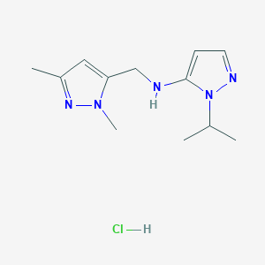 molecular formula C12H20ClN5 B12220177 N-[(1,3-dimethyl-1H-pyrazol-5-yl)methyl]-1-isopropyl-1H-pyrazol-5-amine 