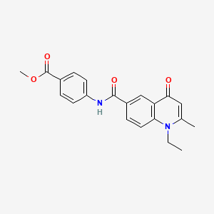 molecular formula C21H20N2O4 B12220187 Methyl 4-{[(1-ethyl-2-methyl-4-oxo-1,4-dihydroquinolin-6-yl)carbonyl]amino}benzoate 