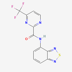 molecular formula C12H6F3N5OS B12220194 N-(2,1,3-benzothiadiazol-4-yl)-4-(trifluoromethyl)pyrimidine-2-carboxamide 