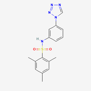 molecular formula C16H17N5O2S B12220195 2,4,6-trimethyl-N-[3-(1H-tetrazol-1-yl)phenyl]benzenesulfonamide 