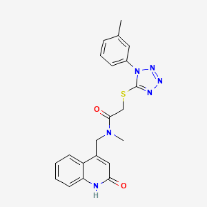 N-[(2-hydroxyquinolin-4-yl)methyl]-N-methyl-2-{[1-(3-methylphenyl)-1H-tetrazol-5-yl]sulfanyl}acetamide