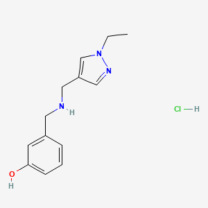 3-[[(1-Ethylpyrazol-4-yl)methylamino]methyl]phenol;hydrochloride