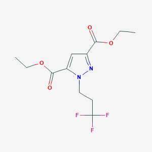 molecular formula C12H15F3N2O4 B12220226 Diethyl 1-(3,3,3-trifluoropropyl)-1H-pyrazole-3,5-dicarboxylate 