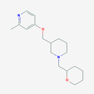 molecular formula C18H28N2O2 B12220232 2-Methyl-4-({1-[(oxan-2-yl)methyl]piperidin-3-yl}methoxy)pyridine 