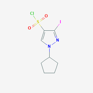 molecular formula C8H10ClIN2O2S B12220250 1-Cyclopentyl-3-iodo-1H-pyrazole-4-sulfonyl chloride 