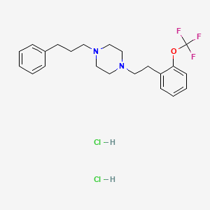 molecular formula C22H29Cl2F3N2O B12220268 Piperazine, 1-(3-phenylpropyl)-4-[2-[2-(trifluoromethoxy)phenyl]ethyl]-, dihydrochloride 