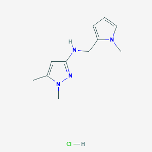 1,5-dimethyl-N-[(1-methylpyrrol-2-yl)methyl]pyrazol-3-amine;hydrochloride